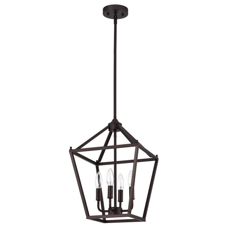 Lustre empire 4 lumières Halen, Bronze huilé, H 17,75 po x l 12 po x P 12 po