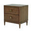 Table de chevet 1 pièce avec ports USB, finition noyer, tiroirs à queue d'aronde et bords arrondis, armoire de rangement pour chambre à coucher