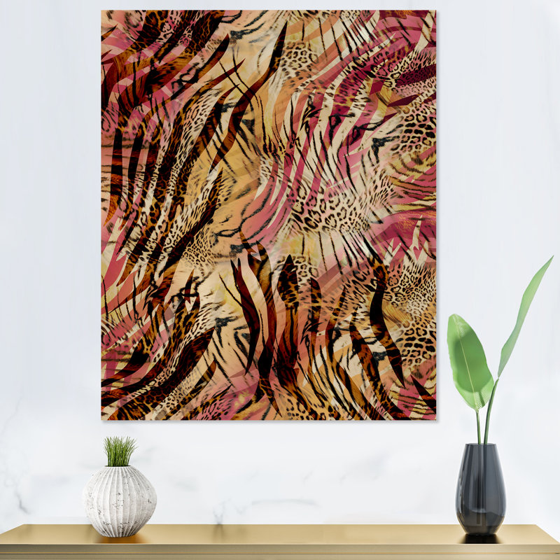 Léopard et tigre - peinture, H 40 po x l 30 po x P 1,5 po, Toile tendue