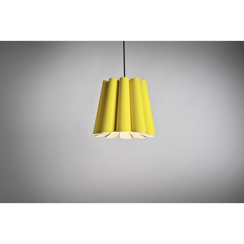 Luminaire suspendu tambour unique à 1 lumière Renata, Jaune