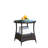 Wicker Coffee Table with Tempered Glass Top