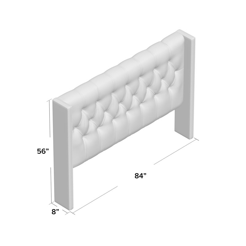 Knighten Upholstered Headboard, California King, Luxe Snow Velvet