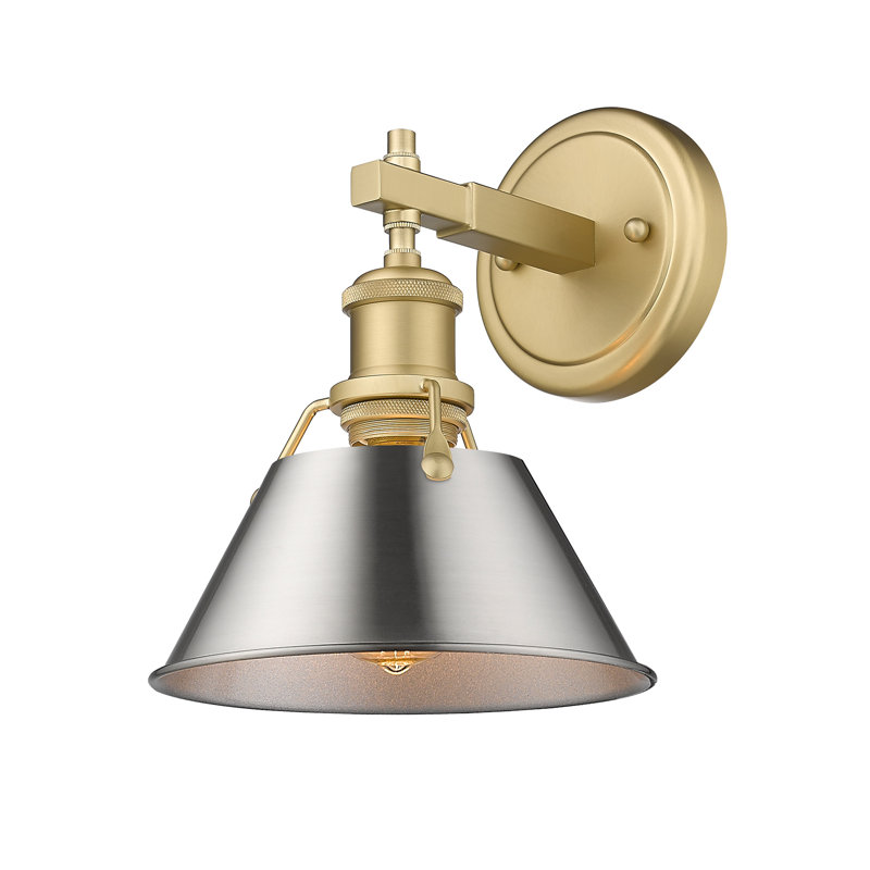 Felda Dimmable Steel Vanity Light, Brushed Champagne Bronze, Pewter, 1 Lights