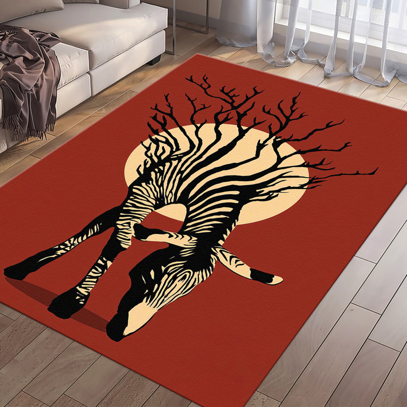 Plush Soft Printed Rug Featuring an Intricate Geometric Design for a Modern and Sophisticated Touch in Any Room Decor