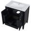 Meuble-lavabo de 30 po avec lavabo en céramique, aspect d'armoire rétro. Peinture noire, bois véritable et tablette ajustable à l'intérieur du meuble-lavabo, structure à fermeture en douceur. Structure, lavabo pour-456532382