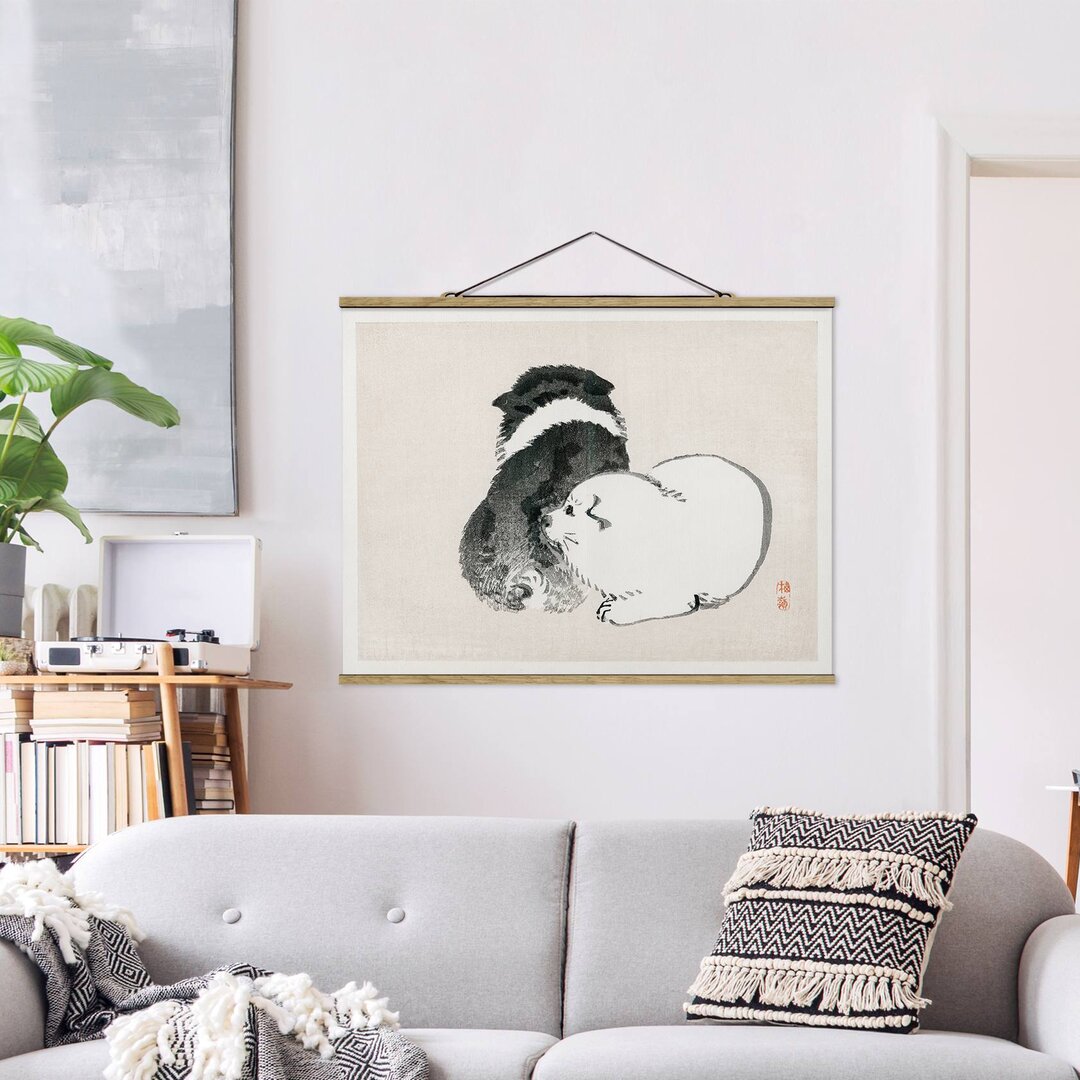 Gerahmtes Wandbild Asian Vintage Black And White Doggystyle