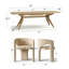 Ensemble de table de salle à manger extensible en placage de bois de 78" à 96" avec 8 fauteuils sculpturaux en chenille-1066524712