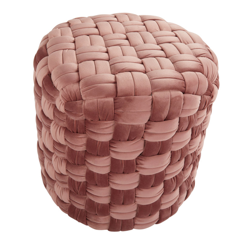 Braided Round Ottoman, Pink