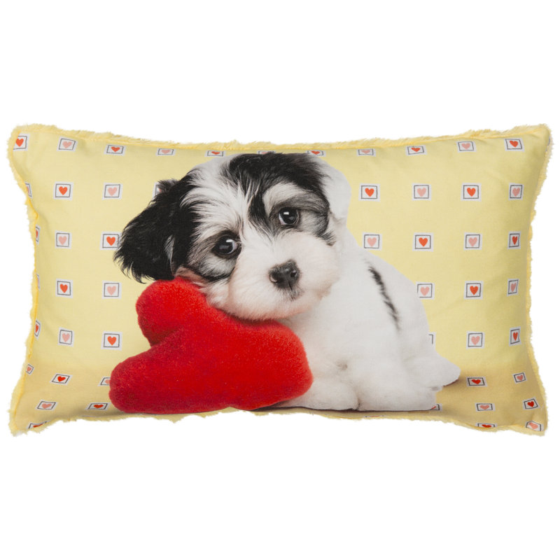 Coussin en coton Puppy Heart
