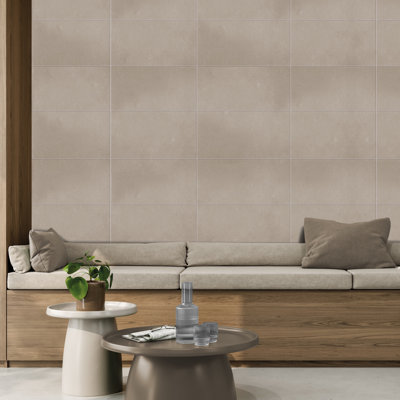 Literary License 12'' W x 24'' L Porcelain Concrete Look Singular Tile