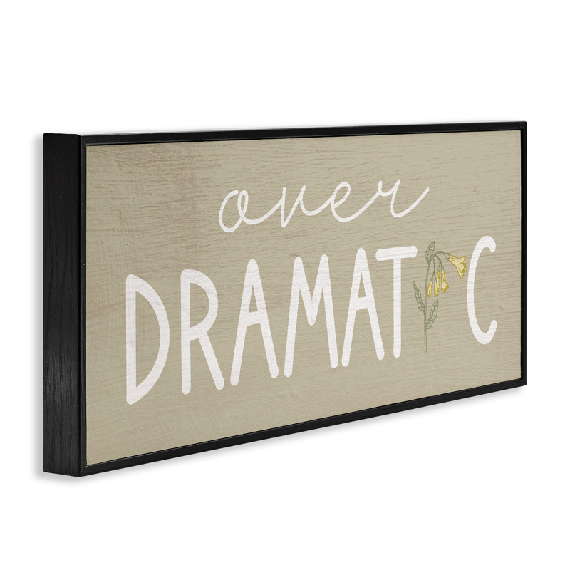 «Over Dramatic» avec giclée florale, design par Lil 'Rue, H 10 po x l 24 po, Giclée encadrée noir minuit