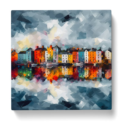 City Of Galway Abstract Art No.2 - Wrapped Canvas - Framed Print