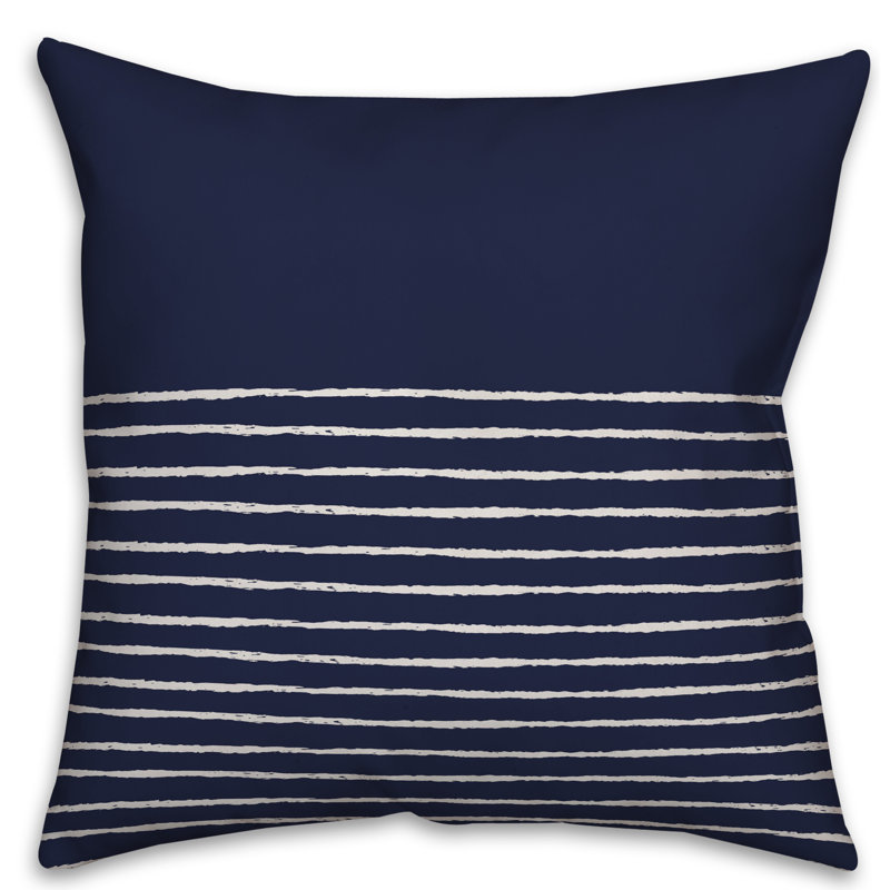 Housse de coussin Adlin, 16 po x 1 po, Bleu marine, Pas de bourre