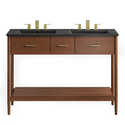 Meuble-lavabo double 48 po avec plateau en céramique Modway Zaire