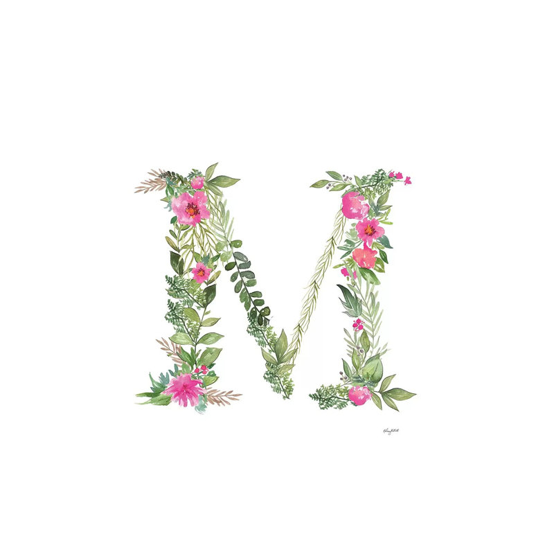 «Botanical Letter M» par Kelsey Mcnatt, reproduction d'art sur toile tendue, H 26 po x l 18 po x P 1,5 po