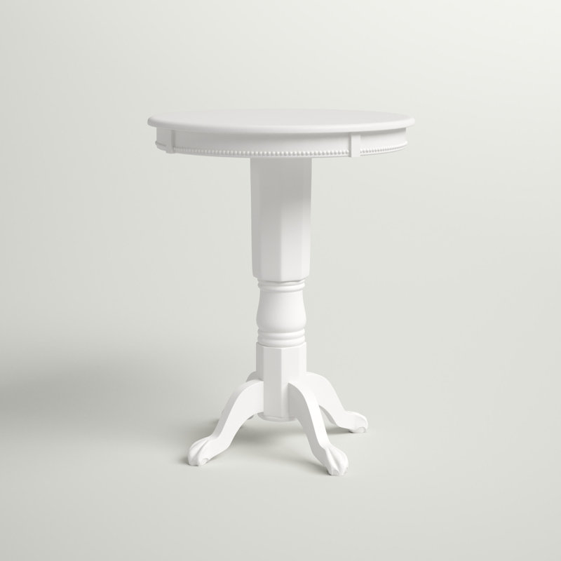 Table ronde en bois massif de 30,25 po Adelaida, Babeurre