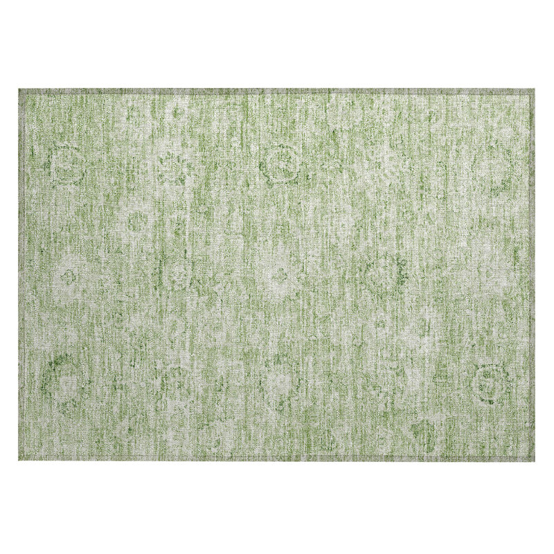 Machine Washable Indoor/Outdoor Chayden ACN1089 Aloe Rug, Rectangle 1'8" x 2'6"