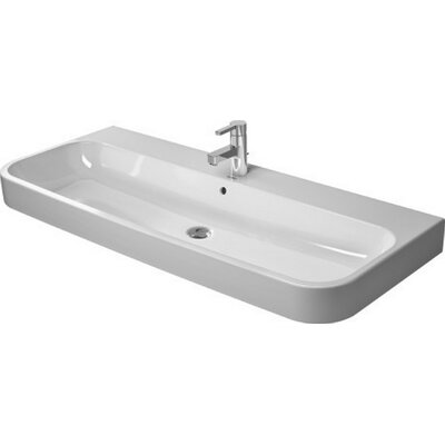 Happy D.2 Ceramic Rectangular Wall Mount Bathroom Sink with Overflow -  Duravit, 2318120024