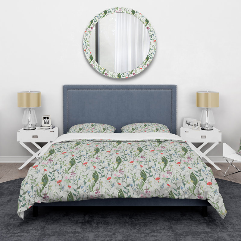 Herbes et fleurs sauvages - Ensemble de housse de couette traditionnel - Microfibre de polyester