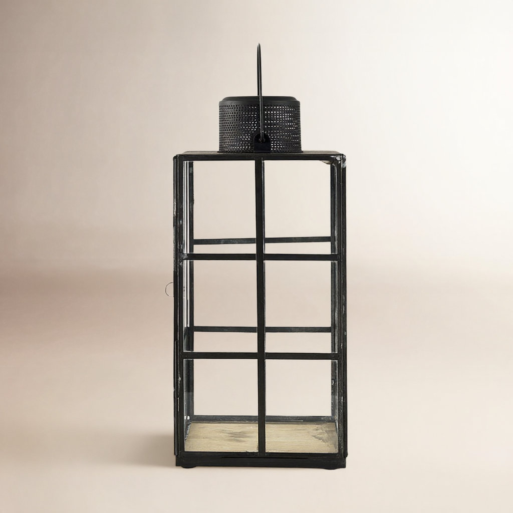 Glass Wall Lantern Candle Holder, 13.38" H x 6.1" W x 6.1" D