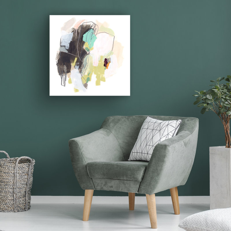 June Erica Vess Abstract Modern Canvas Art in White and Gray