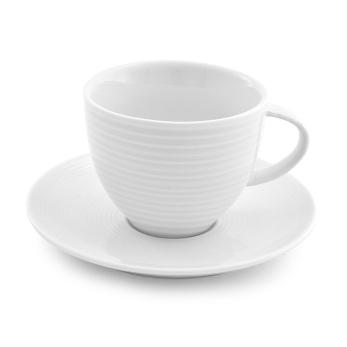 Spiral Porcelain Teacup, White