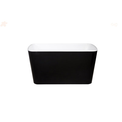 49'' Acrylic Freestanding Soaking Bathtub, Square-Shape Japanese Soaking Hot Tub, Chrome Overflow And Quick Drain