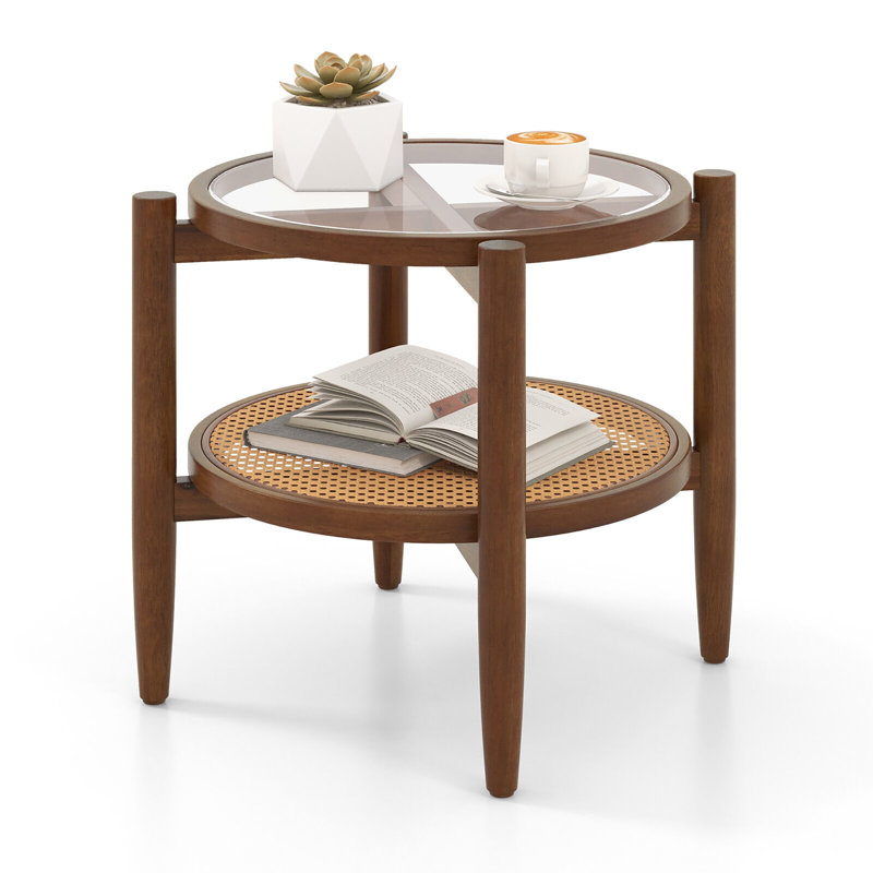 Alissandra Glass Top End Table