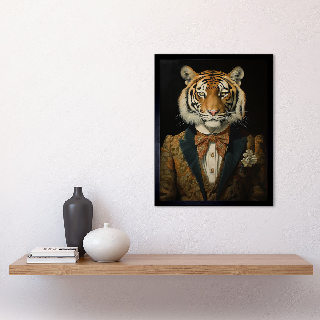Victorian Tiger In William Morris - Single Picture Frame Print