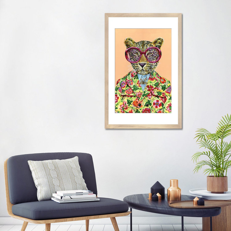 «Leopard» par Heather Perry, reproduction d'art sur toile tendue, H 32 po x l 24 po x P 1 po, Cadre en bois naturel