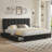 Orwhin Bed Frame 4 Drawers Storage, Upholstered Bed Frame with Velvet Adjustable Headboard Queen Full King Size Platform Bed Wood Support-815720074-856157687