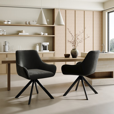 Gefjun 46cm H Swivel Dining Chairs, Modern Upholstered Armchairs for Dining Room Kitchen Living Room