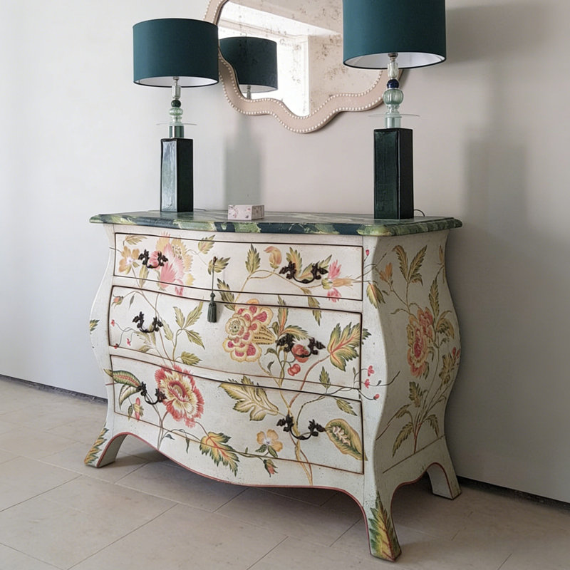 Commode florale rétro de style américain