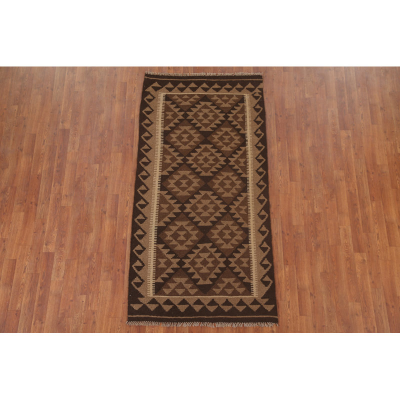 Reversible Wool Kilim Runner Rug 3x7