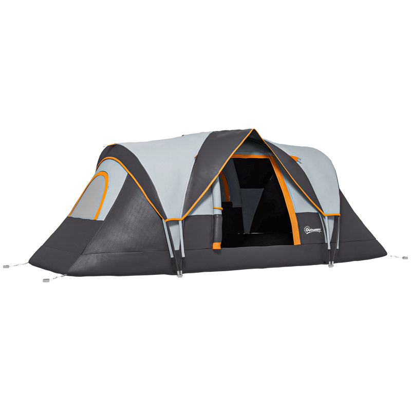 Camping familial pour 5 personnes avec crochet pour lampe, noir