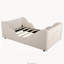 Lit de tout-petit pour enfant avec sac de rangement, lit de bébé rembourré de sécurité pour 1-6 ans, beige