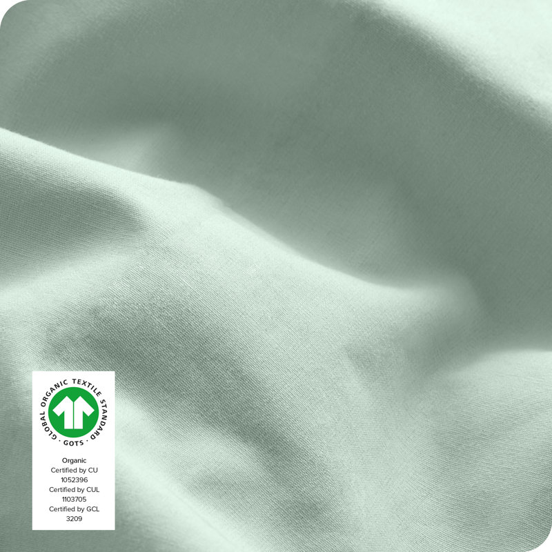 Willow Organic Cotton Percale King Sheet Set in Crisp Green