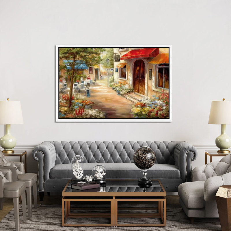 Café Afternoon III by Nan - Painting on Canvas, 152.5 cm H x 101.5 cm W, White Framed Canvas
