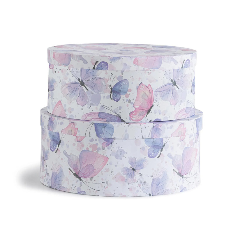 Cohdwell 2 Piece Decorative Box Set, Pink/Blue