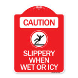 Signmission Designer Series Sign - Caution - Slippery When Wet Or Icy (With Graphic)/24285