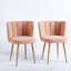 Chaise de salle à manger moderne (ensemble de 2) avec pieds en tube de fer, coussins à poils courts et dossier confortable, café, structure simple.
