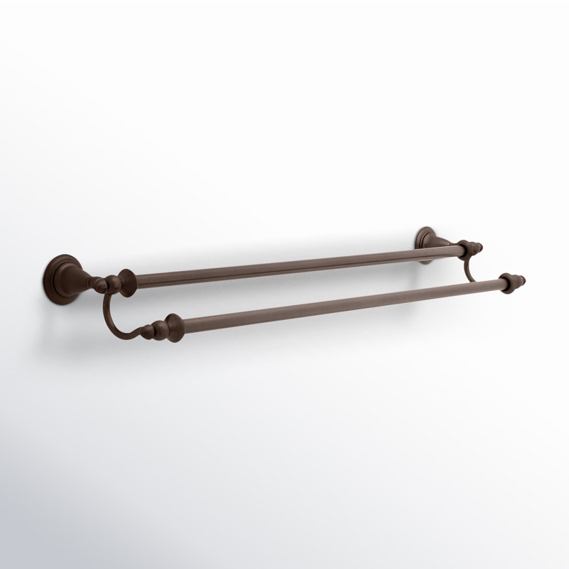 Victorian 24" Wall Mounted Towel Bar, Pearl Nickel