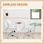 Chaise de bureau en croix, chaise de bureau large sans accoudoirs, sans roulettes, blanc-751589188