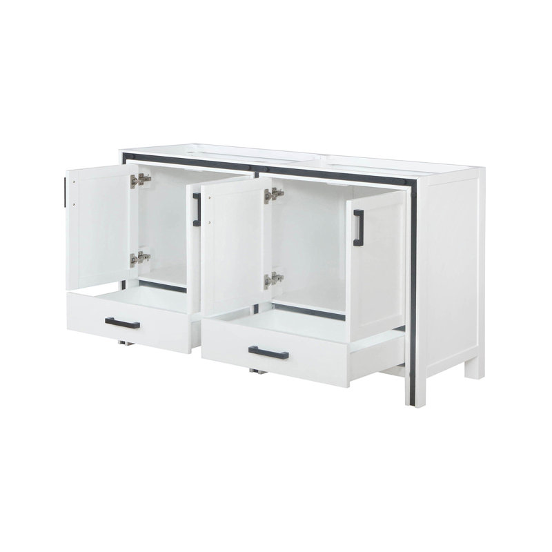 Meuble-lavabo double l 60 po x P 22 po, Blanc