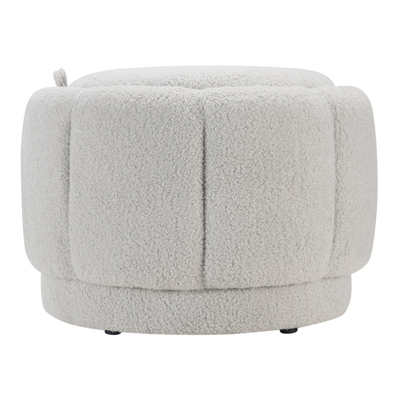 Deambra Storage Ottoman, Fog Sherpa