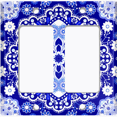 Patterned 2 - Gang Toggle Light Switch Standard Wall Plate