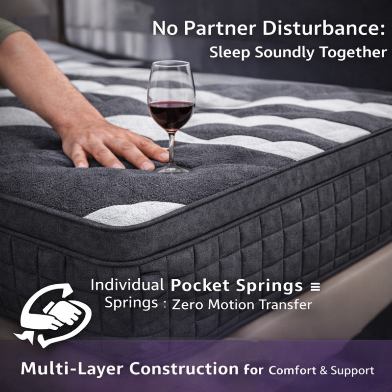 10'' Medium Firm Hybrid Mattress In A Box With Memory Foam & Pocket Springs, Twin