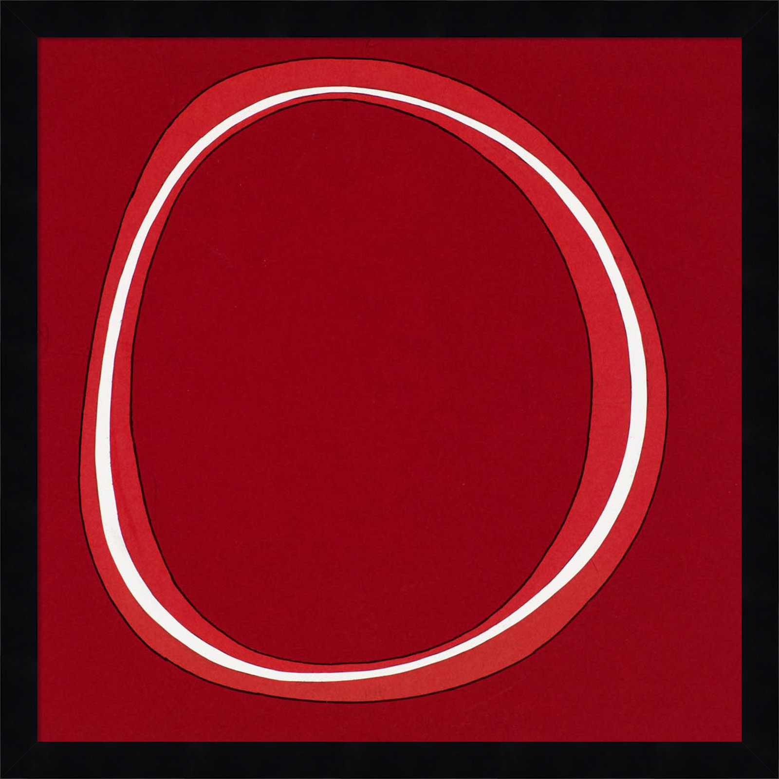 Red Circle by Alex Dunn, Black, 17" H x 17" W