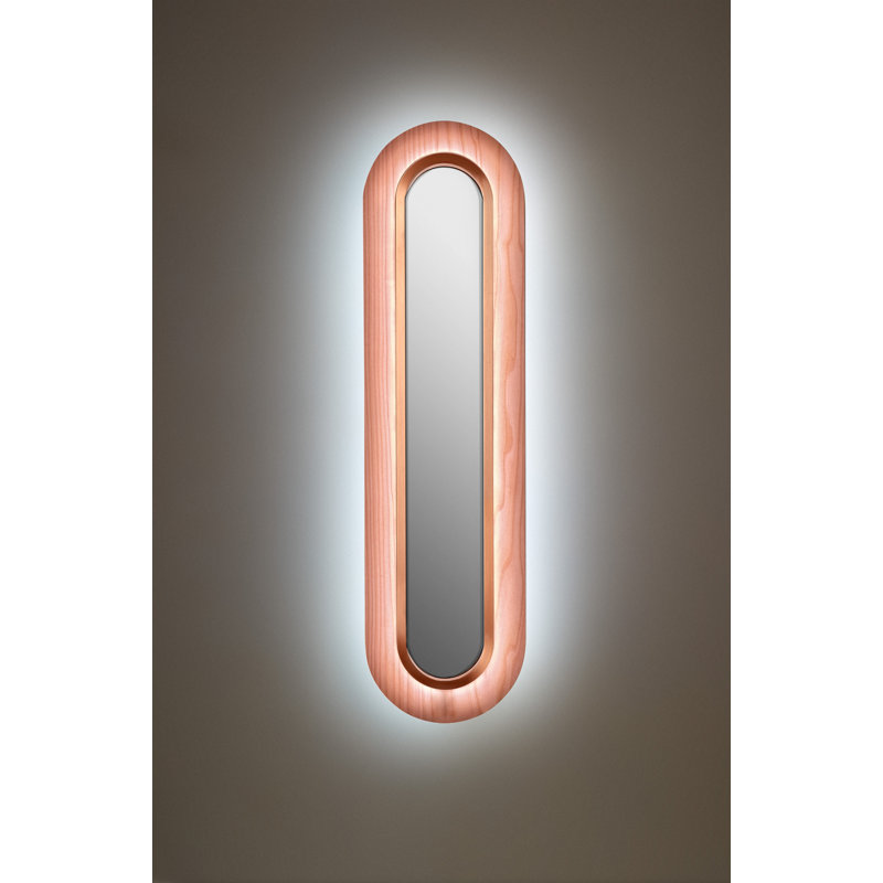 Lens 1 - Light LED Flush Mounted Sconce, Pale Rose, Matte Black, 30.7" H x 8.7" W x 1.8" D