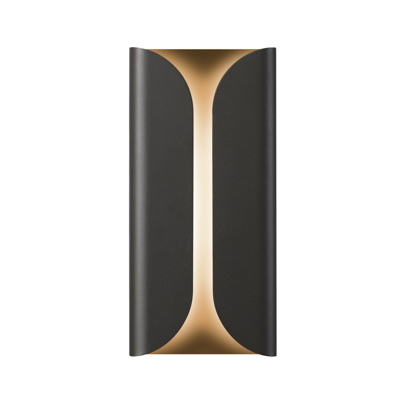 Folds LED Outdoor Sconce, Bronze, 13.75" H x 6.5" W x 2" D